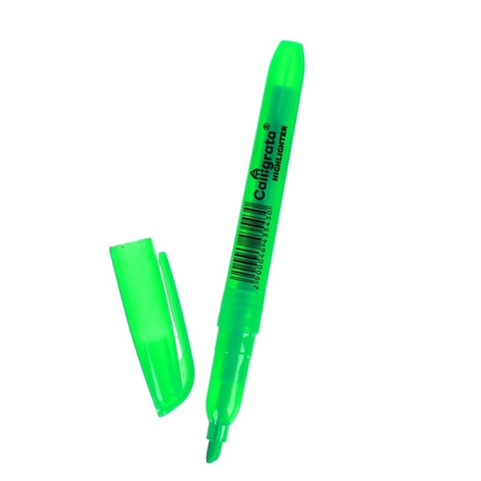 Маркер-текстовыделитель скошенный 5 мм, зелёный
