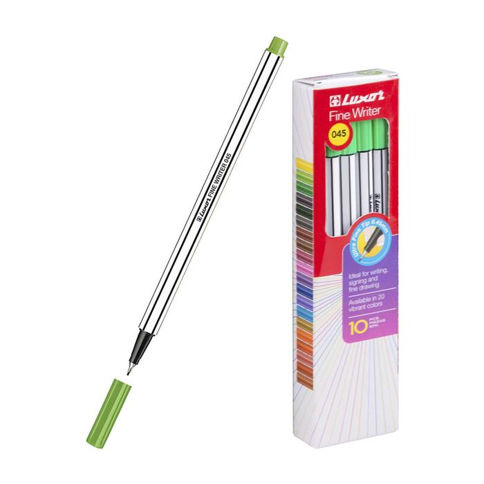 Ручка капиллярная Luxor Fine Writer 045, узел 0.8 мм, светло-зеленая