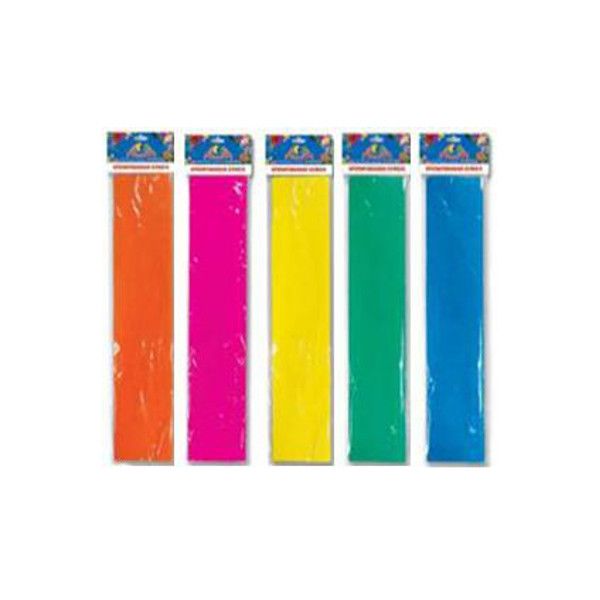 Бумага цветная крепированная флуор., 50х200 см, ассортимент (зел,жёлт,голуб,оранж,роз)