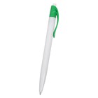 Ручка шариковая, автоматическая, корпус белый с зелёной вставкой, стержень синий 0.5 мм