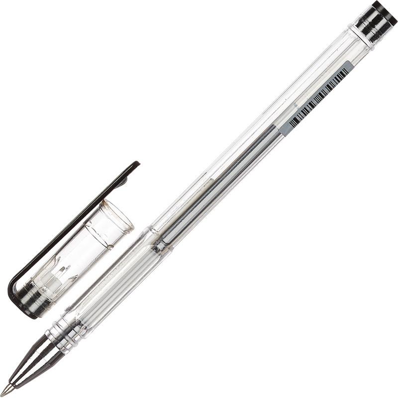 Ручка гелевая неавтоматическая Attache черный стерж., 0,5мм, без манж