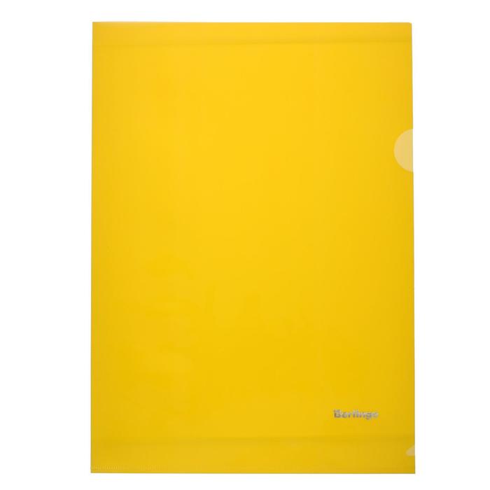 Папка-уголок А4, 180 мкм Berlingo, прозрачная жёлтая