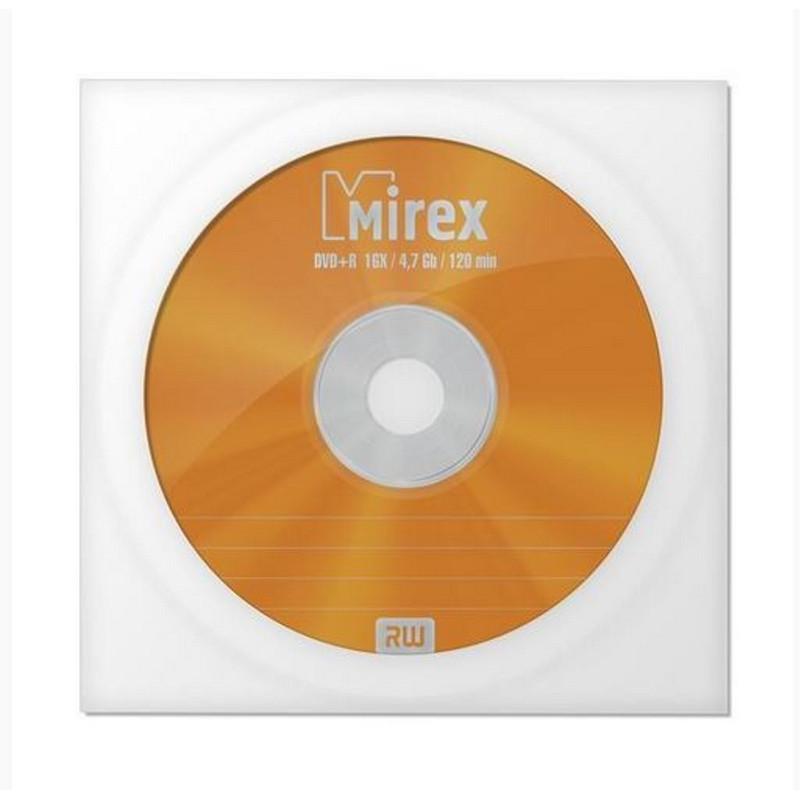 Носители информации DVD+R, 16x, Mirex, конверт/1, UL130013A1C