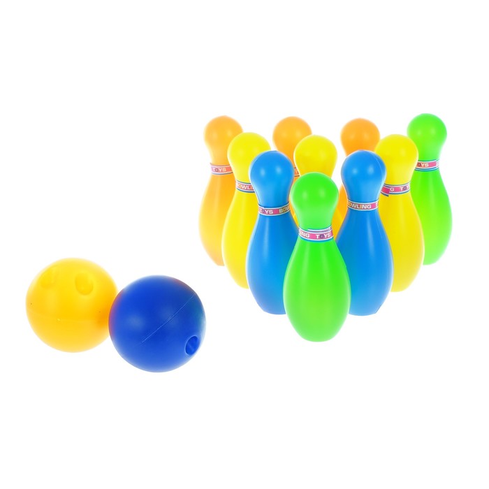 Набор игровой «Боулинг»: 10 кеглей (высота 11,5 см), 2 шара