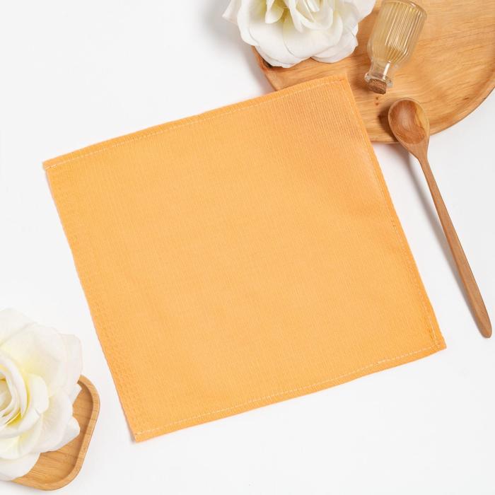 Полотенце вафельное «Доляна» 30х30± 3 см, цвет персиковый