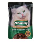 Влажный корм Chammy для кошек, кролик/индейка в соусе, пауч, 85 г