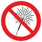 Знак D-100мм  "Запрещается использовать бенгальские огни", самоклеющийся (пленка)