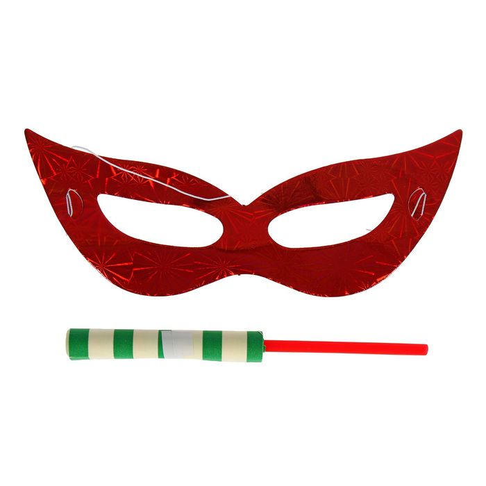 Карнавальный набор 2 предмета: маска, серпантин, Цвета МИКС