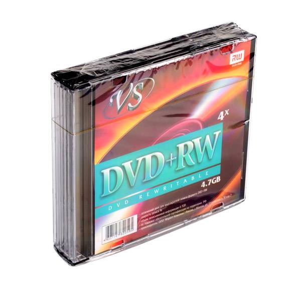 Диск DVD+RW VS 4,7 Гб 4х slim/5
