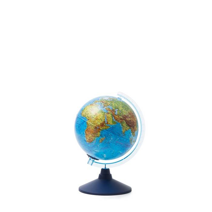 Глобус физико-политический ГЛОБЕН, двойная карта 21 см, голубой, подсветка