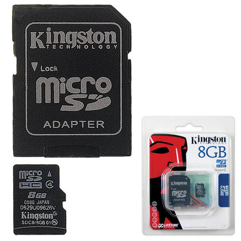   micro SDHC, 8 GB, KINGSTON, 4 /. (class 4),  , SDC4/8GB