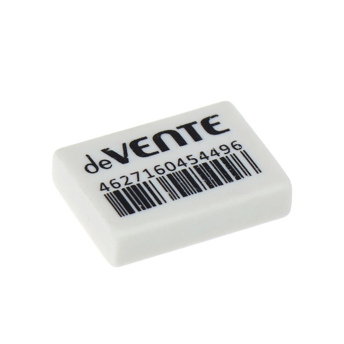 Ластик deVENTE Box, синтетика, 25 х 18 х 6 мм, белый (штрих-код на каждом ластике)
