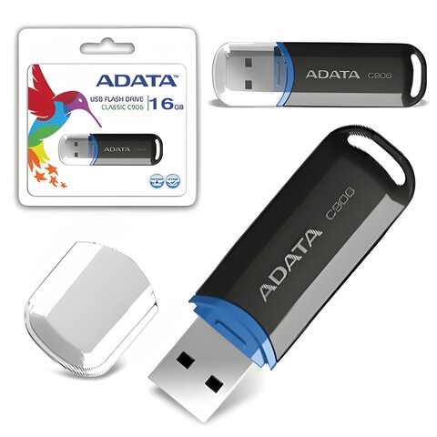 - 16 GB, A-DATA C906, USB 2.0, , AC906-16G-RBK
