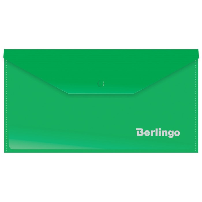 Папка-конверт на кнопке C6, 180 мкм, зелёная