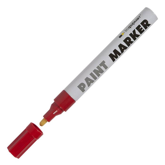 Маркер-краска лаковый INFORMAT PAINT PROFESSIONAL 4 мм, красный, круглый