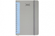 2022 Ежедневник датированный 2022 А5 138x213мм BRAUBERG Original, под кожу, серый/голубой, 112836