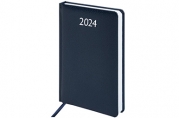 2024 Ежедневник датированный 2024 А5 138x213мм, BRAUBERG Profile, балакрон, синий, 114866
