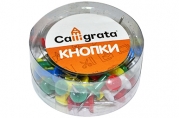 Кнопки силовые, цветные, 40 шт., в пластиковой коробке, CALLIGRATA