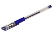 Ручка гелевая с грипом STAFF, корпус прозрачный, пишущий узел 0,5 мм, линия 0, 35мм, синяя,