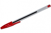 Ручка шариковая STAFF Basic BP-01, письмо 750 метров, КРАСНАЯ, длина корпуса 14 см, 1 мм, 143738