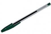 Ручка шариковая STAFF Basic BP-01, письмо 750 метров, ЗЕЛЕНАЯ, длина корпуса 14 см, 1 мм, 143739