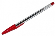 Ручка шариковая STAFF Basic Budget BP-02, письмо 500 м, КРАСНАЯ, длина корпуса 13, 5см, 0,5 мм, 143760