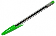 Ручка шариковая STAFF Basic Budget BP-04, ЗЕЛЕНАЯ, линия письма 0,5 мм, с штрихкодом, 143871