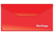 Папка-конверт на кнопке Berlingo, С6, 180мкм, красная