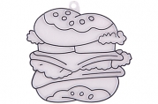 Трафарет-раскраска витражный малый "Гамбургер"