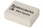 Ластик BRAUBERG "Ultra Square", 26х18х8мм, белый, натуральный каучук, 228707