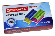 Скобы для степлера цветные №10, 1000 штук, BRAUBERG EXTRA, до 20 листов, 229300
