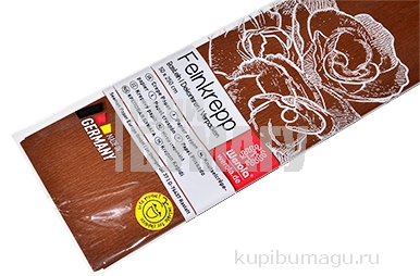Бумага крепированная Werola, 50*250см, 32г/м2, растяжение 55%, коричневая, в индивидуальной упаковке