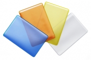 Обложка-карман для проездных документов и карт ДПС, 65*98мм, ПВХ, прозрачно-цветной