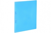 Папка на 2 кольцах OfficeSpace А4, 25мм, 400мкм, пластик, синяя полупрозрачная