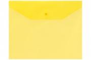 Папка-конверт на кнопке OfficeSpace А5 (190*240мм), 120мкм, полупрозрачная, желтая