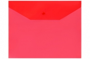 Папка-конверт на кнопке OfficeSpace А5 (190*240мм), 120мкм, полупрозрачная, красная