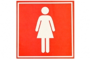 Наклейка указатель "Туалет женский" 18*18 см, цвет красный  4299847