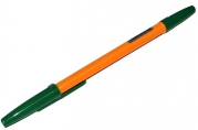 Ручка шариковая 0, 7 мм, зеленая, корпус оранжевый с зеленым колпачком