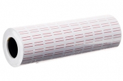 Этикет-лента 21*12мм, прямоугольная, белая с красной полосой, 1000 этикеток  5492012